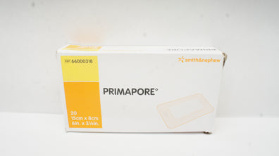 Smith&Nephew 66000318 PRIMAPORE Non-Woven Adhesive Wound 6 x 3-1/8inch-Box of 20